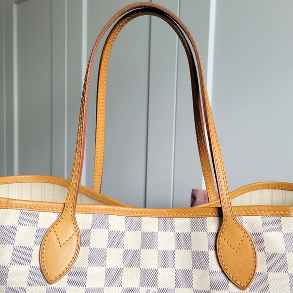 🍁 LOUIS VUITTON Neverfull Mm Damier AZUR Tote Bag - Picture 2 of 16